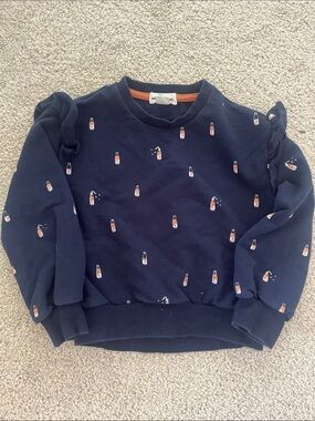 Miles the Label Girls Navy Soda Bottle Print Sweatshirt